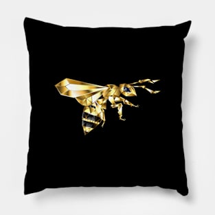 Flying gold polygonal bee Pillow