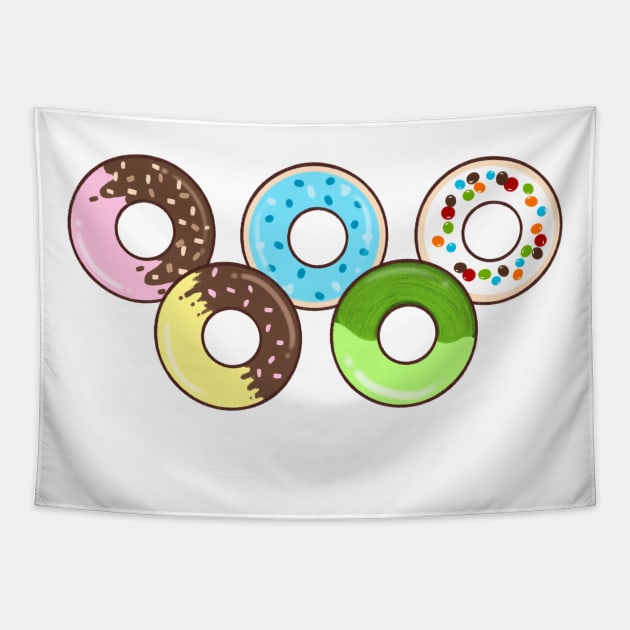 Donut olympic rings Tapestry by Applemint