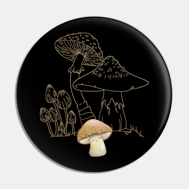 Cottagecore Aesthetic Kawaii Mushroom Whisperer Mycology Pin by amitsurti