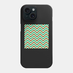 Green Brown Chevron ZigZag Pattern Phone Case