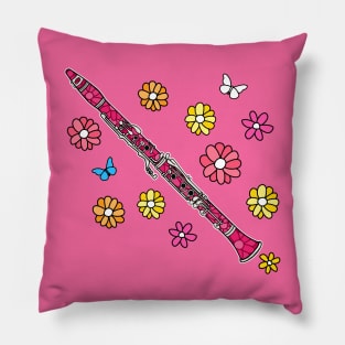 Mothers Day Clarinet Mom Female Clarinetist Woodwind Musician Pillow