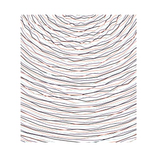 Overlapping Waves Line Pattern T-Shirt