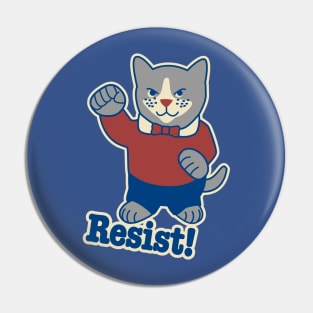 Resist! Cat with raised fist Pin