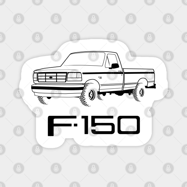 1992-1996 F150 Black Print Magnet by The OBS Apparel