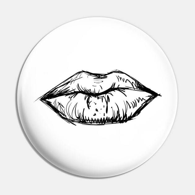 Sketch lips Pin by SUGARCOATED
