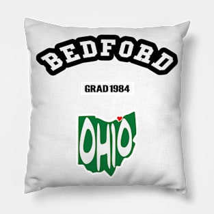 🐱‍👤 Bedford Ohio Strong, Ohio Map, Graduated 1984, City Pride Pillow