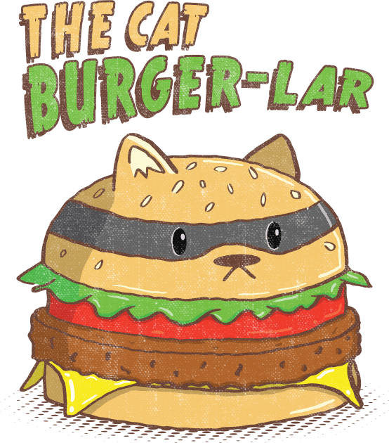 The Cat Burger-Lar Kids T-Shirt by Wasabi Snake