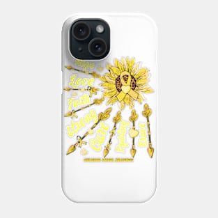 Childhood Cancer Awareness - Sunflower leopard faith love fight Phone Case