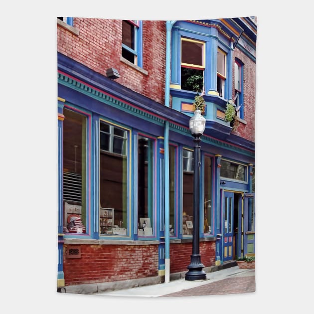 Easton PA - Street With Open Door Tapestry by SusanSavad