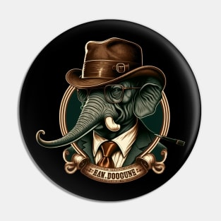 Retro logo with an Elephant Pin