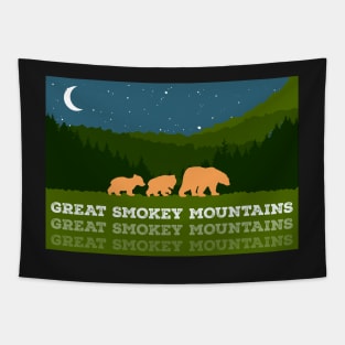 Great Smokey Mountains Bear Design Tapestry