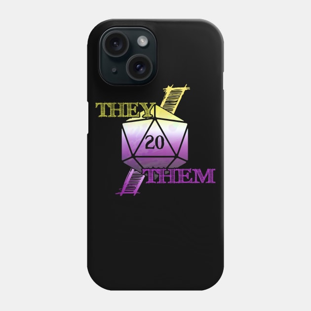 They/Them Pronoun D20 Phone Case by Aurora Jordan