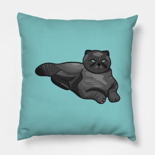 Dark Gray Cat Pillow