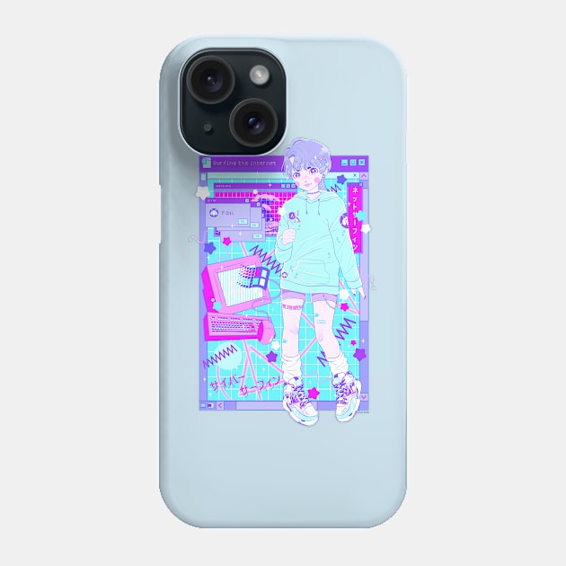 Surfing the Net Phone Case by VaporKelly