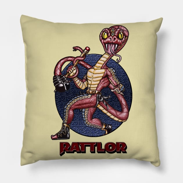 Rattlor Pillow by sapanaentertainment