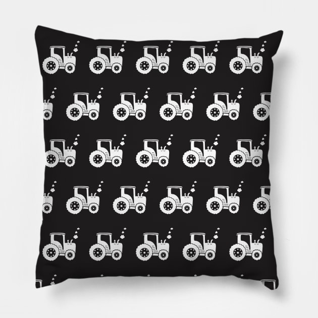 Tractors Monochrome Pillow by Sandra Hutter Designs