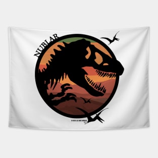 Isla Nublar - Jurassic Tyrannosaurus - Raptor - Sunset Silhouette Tapestry