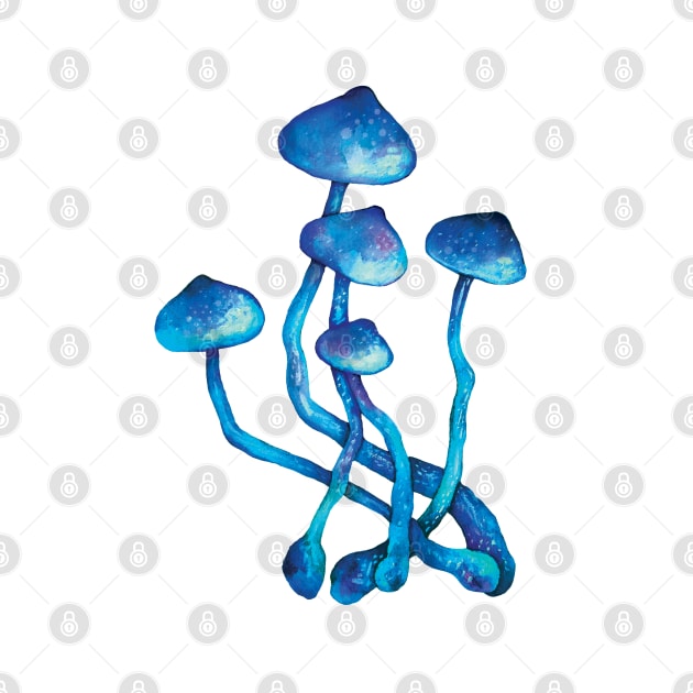 Blue mushrooms by iefae