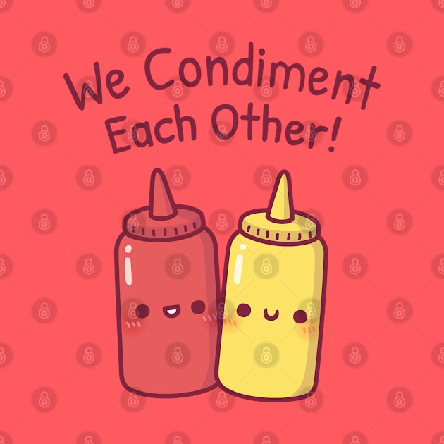 Cute Ketchup And Mustard We Condiment Each Other Pun by rustydoodle