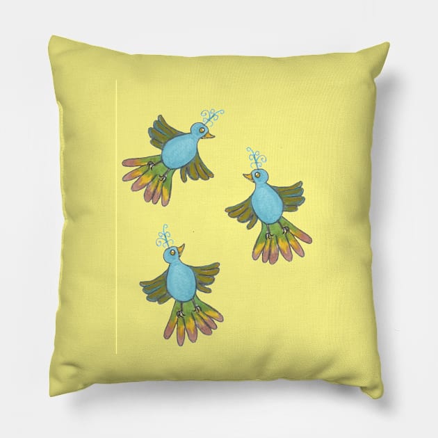 Flappy Birds Pillow by lynncostelloe