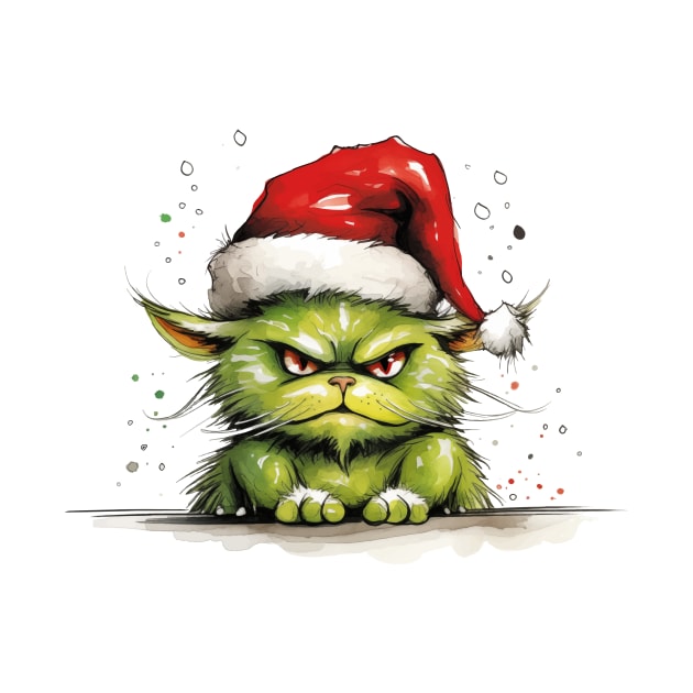 Christmas Grinch Cat / Santa knows you've been bad by ByMine