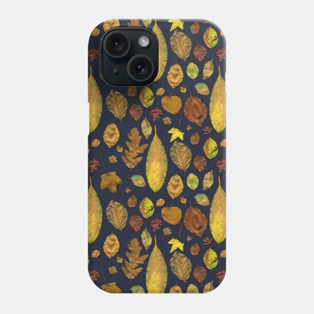 Nunnery leaves - blue Phone Case by crumpetsandcrabsticks