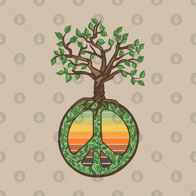 Peace Sign, Tree Of Life, Sunset by Slightly Unhinged