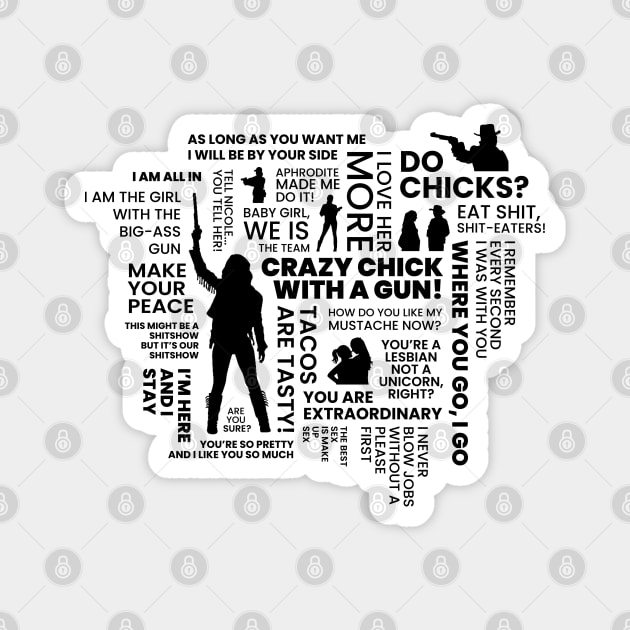 Wynonna Earp Quotes Word Cloud - Black Magnet by viking_elf