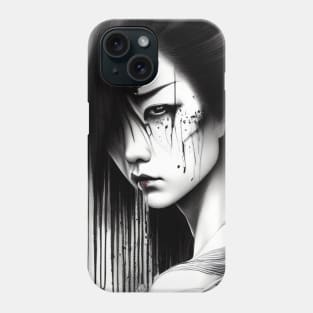Gothic Girl Ink Art Phone Case