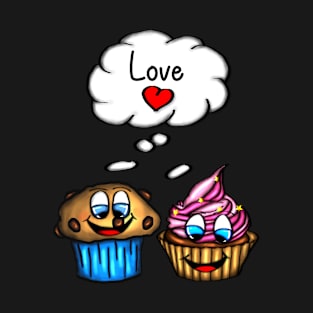 Cute Cupcake and Cookie in love T-Shirt