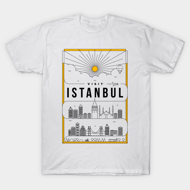 Discover Istanbul Minimal Lineal Poster - Istanbul - T-Shirt