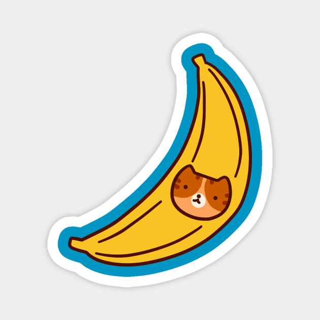Banana Tabby Cat Face Magnet by saradaboru