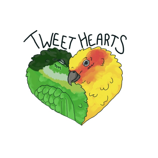 Tweet-Hearts, Birds in Love Design, Conures by sheehanstudios