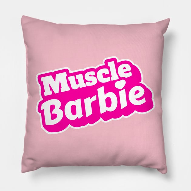 muscle gym barbie FITNESS girl Pillow by ISAGU ART STORE