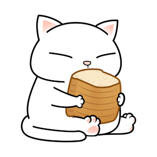 White Chubby Cat Toast T-Shirt