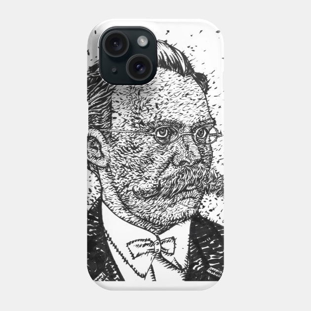 FRIEDRICH NIETZSCHE ink portrait Phone Case by lautir