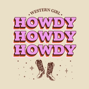 Western Girl Howdy Design T-Shirt