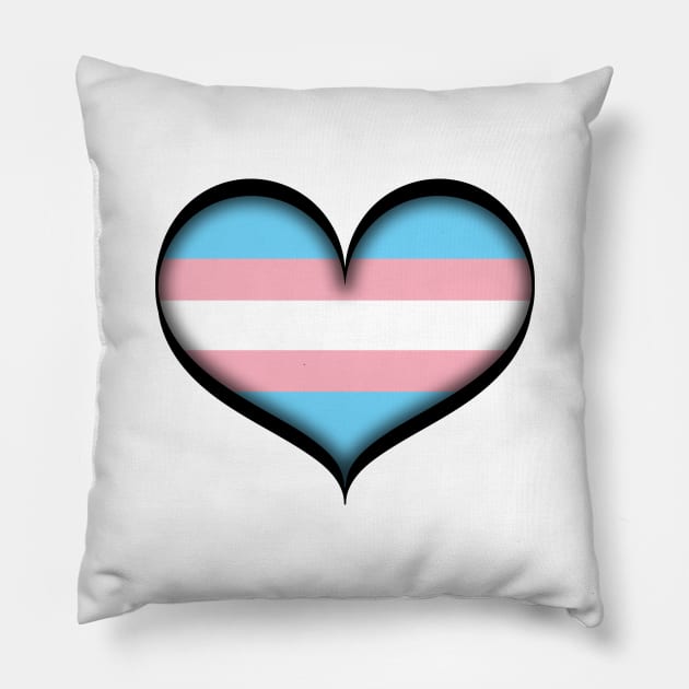 Large Vector Heart in Transgender Pride Flag Colors Pillow by LiveLoudGraphics