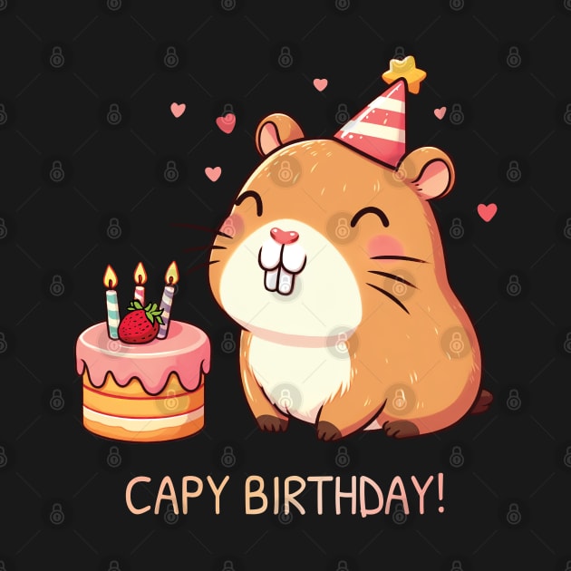 Capy Birthday Capybara Kawaii by ThesePrints