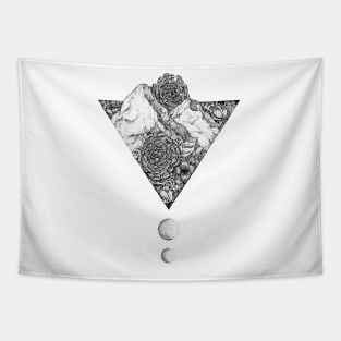 Flowers and mountains Tapestry