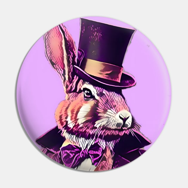 The Victorian Portrait, Vintage Bunny, Art, Vintage Bunny Portrait Pin by Fuse2design