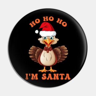 Thanksgiving Turkey Funny Fake Santa Thanksgiving Turkey Day Pin