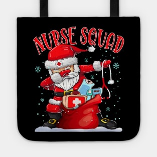 Nurse Squad Dabbing Santa Claus Christmas Tote