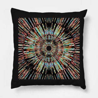 Fringefries | Rainbow Neon Mandala-like Pattern Pillow