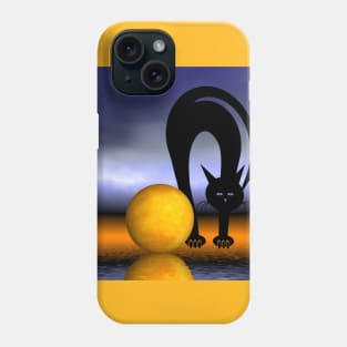 mooncat's play with the moon Phone Case