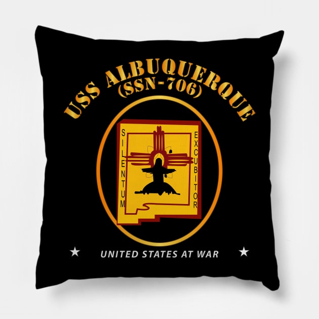 Navy - USS Albuquerque (SSN-706) wo Backgrd Pillow by twix123844