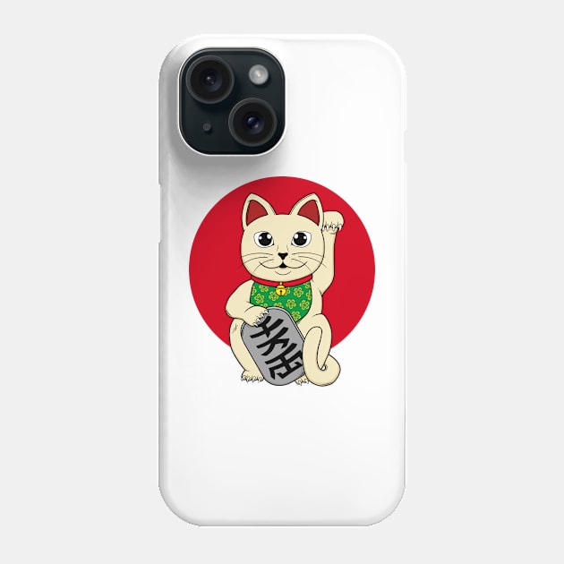 Lucky Cat Phone Case by OogaBooga