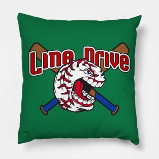 Line Drive Baseball Logo Pillow