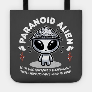 Alien Wearing Tin Foil Hat Tote