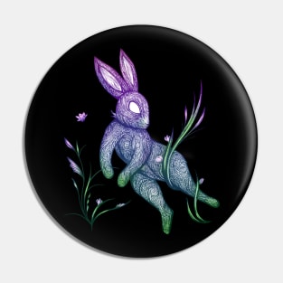 Rabbit Floral Pin